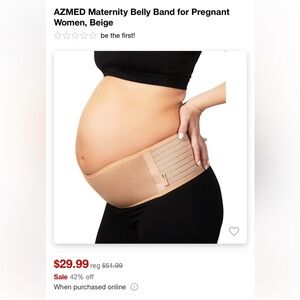 AZ Med Belly Band Maternity Belt for Back Support Relief, Tan Beige, Gently Used